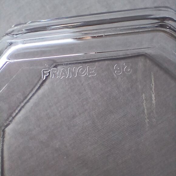 Arcoroc France Octagonal Clear Glass Covered Dish display Vintage 80s potpourri - Picture 9 of 12